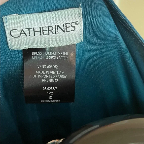 Teal Layered Maxi Dress Plus 1x short sheer flutter sleeve - Picture 8 of 13